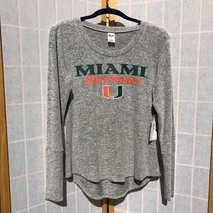 UMiami Plush Gray Logo Long Sleeve
